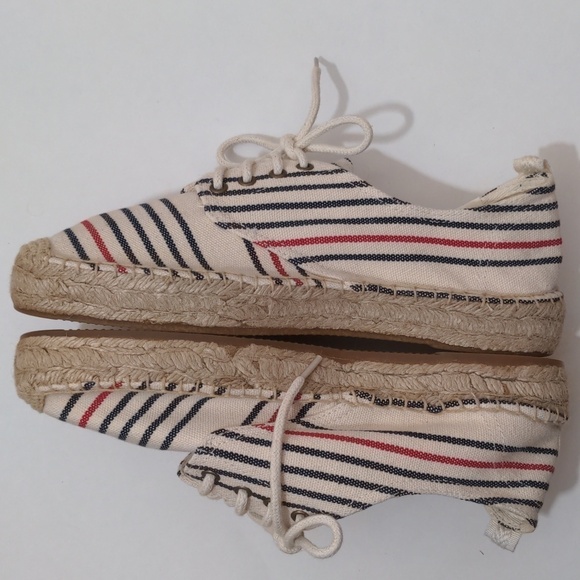 SOLUDOS Oxford Lace-up Platform Espadrilles Striped NWOB 9.5 - Picture 4 of 8